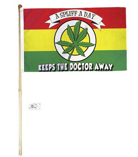 Wood flag pole kit wall - flag,