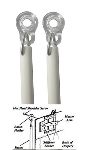 Fiberglass drapery batons - 24",