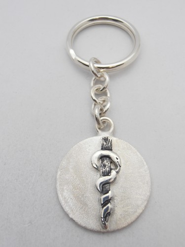 925 silver rod - silver, asclepius